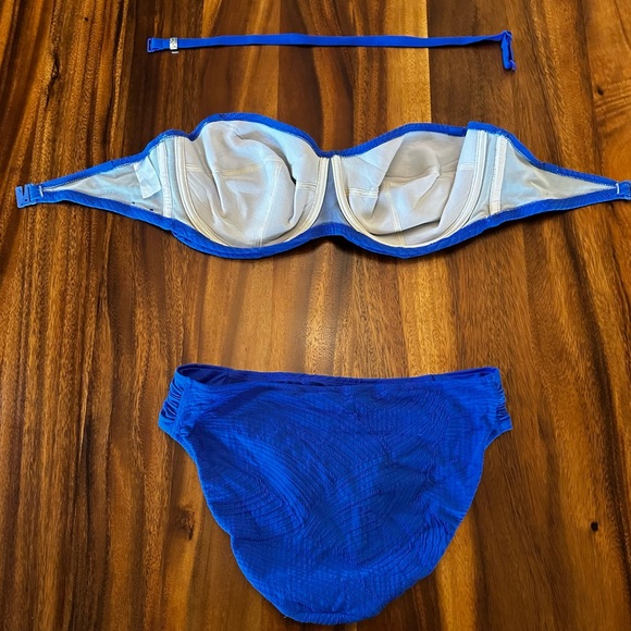 Set of 3 in Fantasie Royal Blue. Underwire Tankini, Strapless Top, & Bottom - Picture 11 of 15